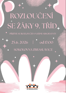 Pozvánka na slavnostní rozloučení se žáky 9. tříd